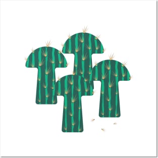 Dark green mushroom cactus Posters and Art